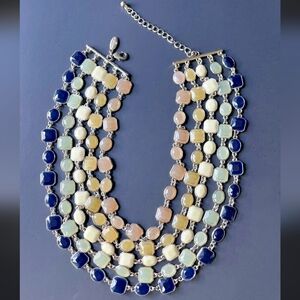 Ann Taylor signed 5 strand multicolor layered bib choker